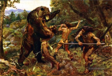 Jagd Bären Ölgemälde